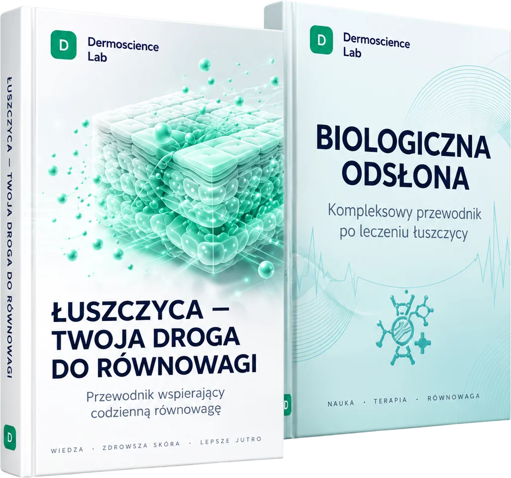 Dermoscience — dwa e-booki PDF o łuszczycy: Łuszczyca droga do równowagi oraz Biologiczna odsłona